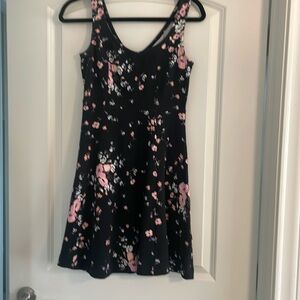 LC Lauren Conrad Black and Pink Sleeveless A-Line Dress